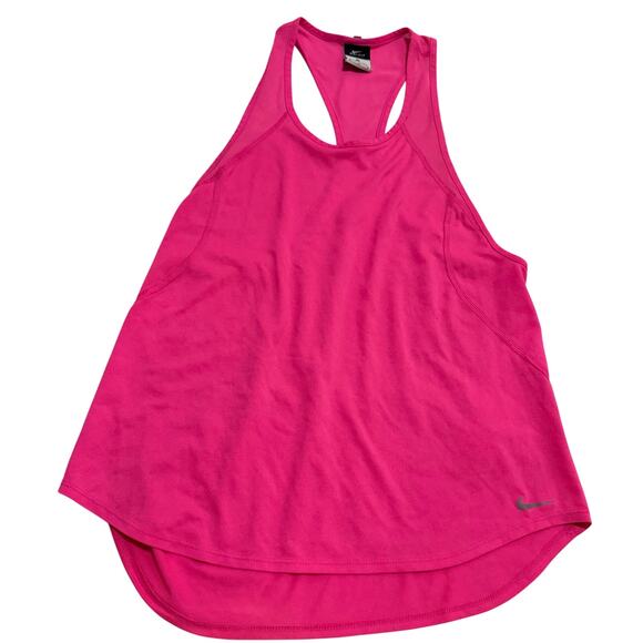 Nike Dri fit bright pink top tank lightweight breatheable fitness small stain - Picture 1 of 8